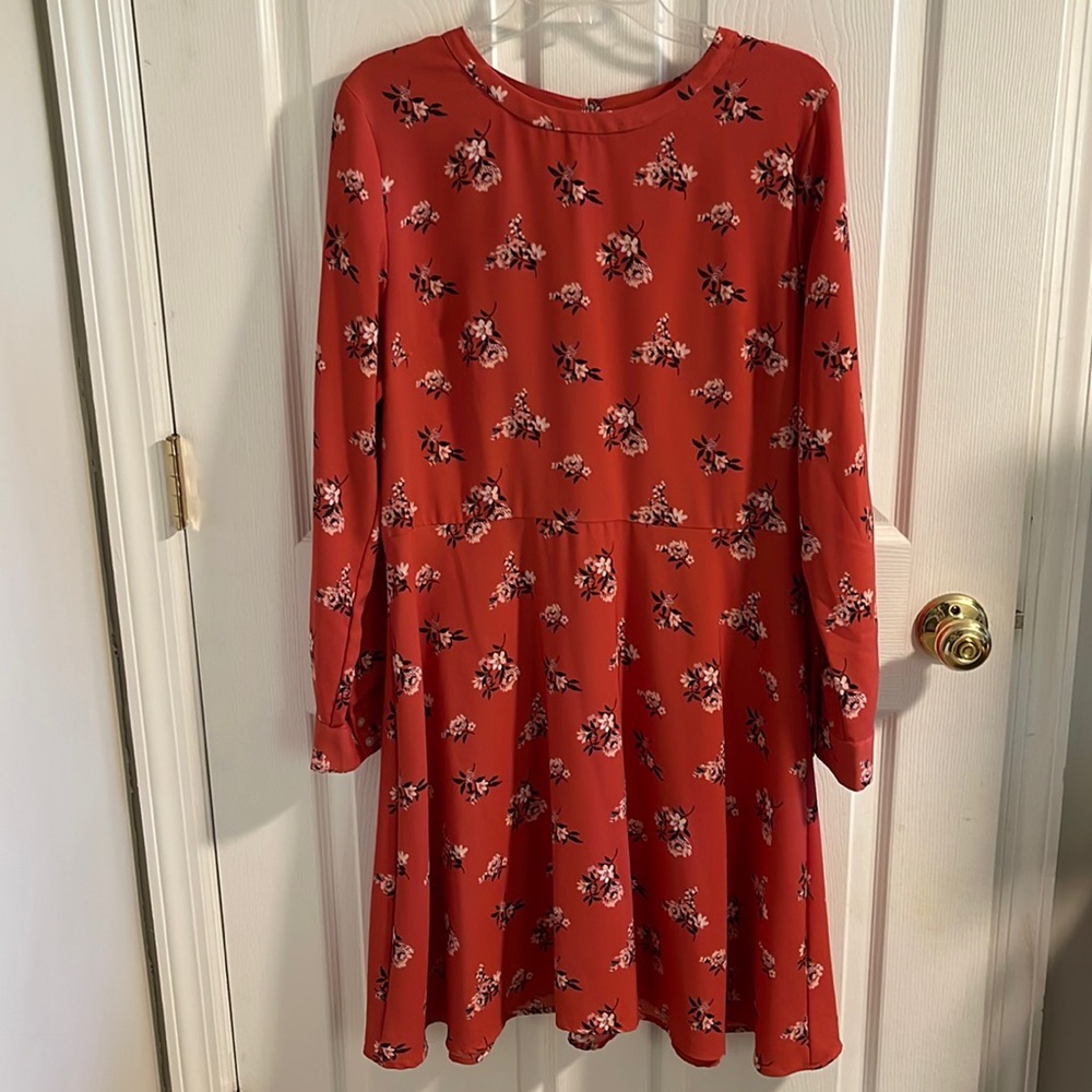 Loft Long Sleeve Floral Dress Size 14